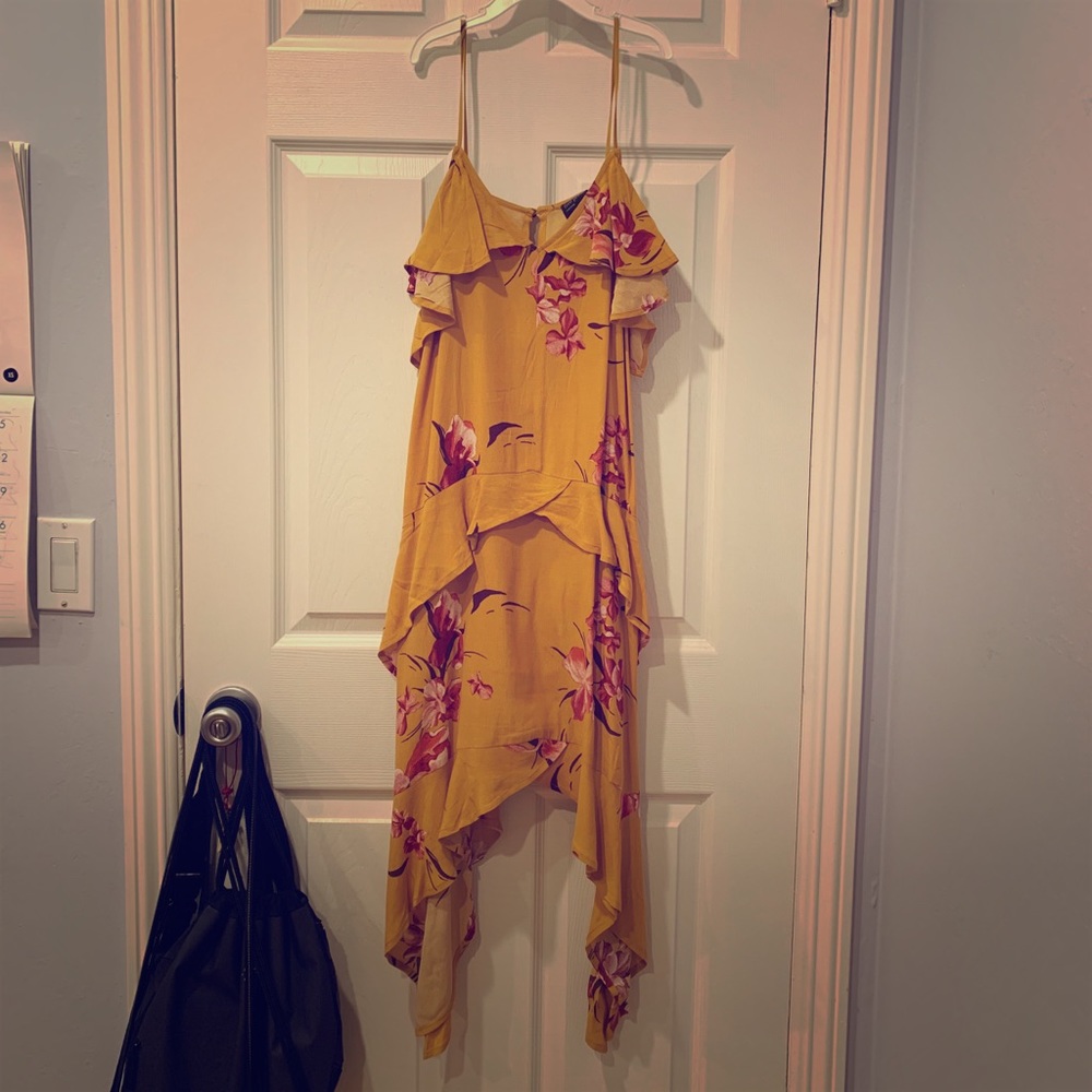 Yellow/orange mustard colored floral dress
